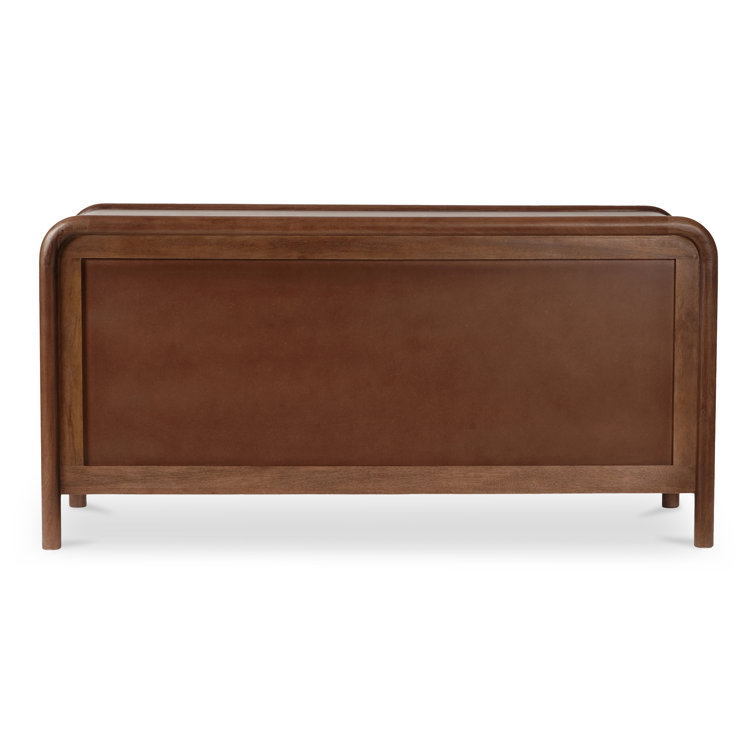 Omena Brown Mango Wood 6-Drawer Dresser with Woven Front