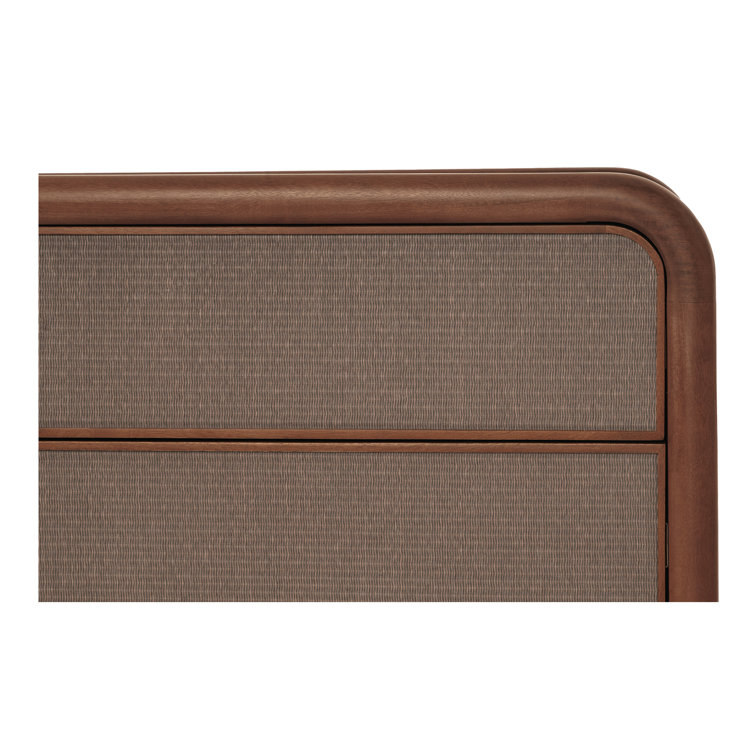 Omena Brown Mango Wood 6-Drawer Dresser with Woven Front