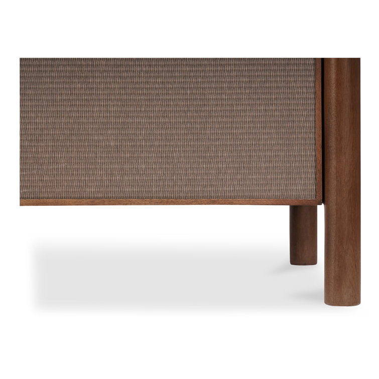 Omena Brown Mango Wood 6-Drawer Dresser with Woven Front
