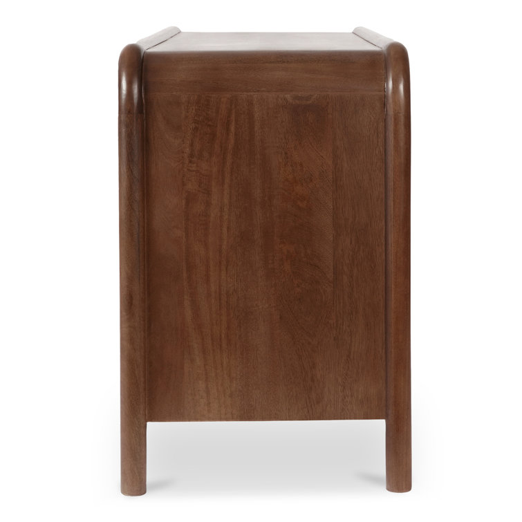 Omena Brown Mango Wood 6-Drawer Dresser with Woven Front