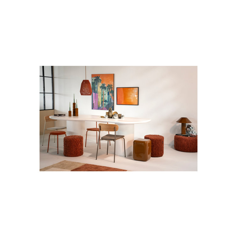 Taupe Upholstered Metal Dining Chair with Wooden Backrest