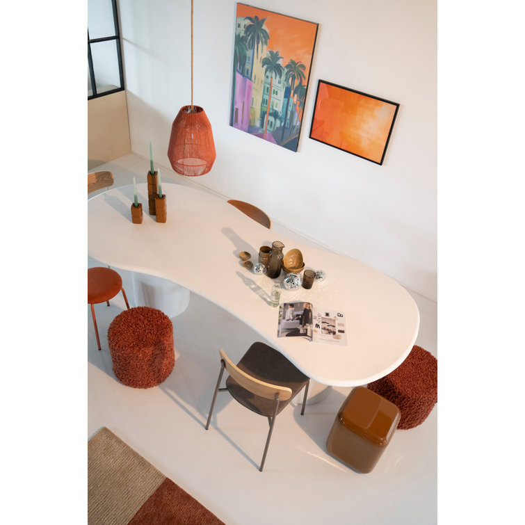 Taupe Upholstered Metal Dining Chair with Wooden Backrest
