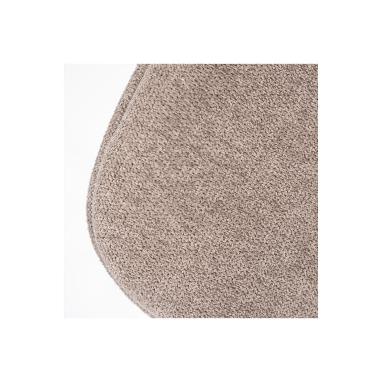Taupe Upholstered Metal Dining Chair with Wooden Backrest