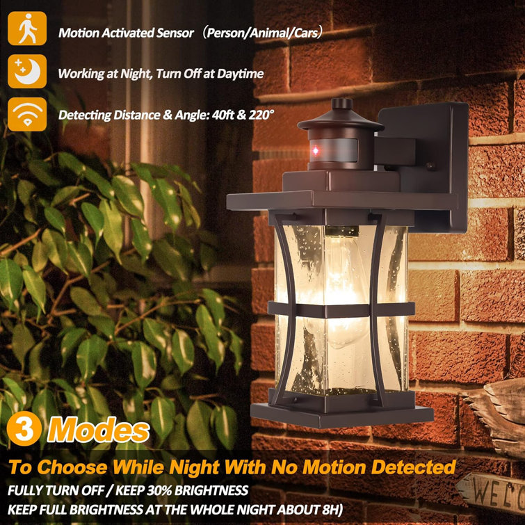 Oil Rubbed Bronze Outdoor Lantern Wall Sconce Set