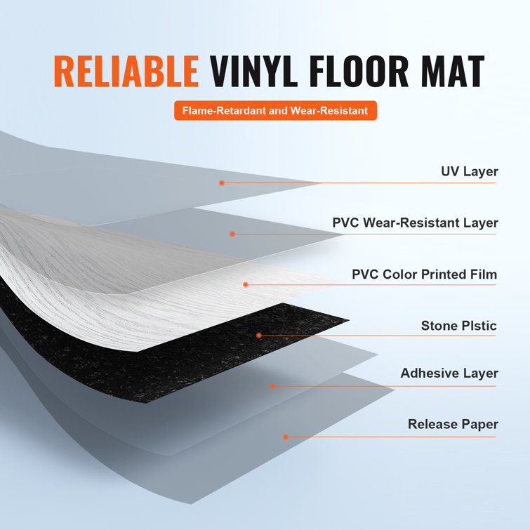 Light Gray Self-Adhesive Vinyl Floor Tiles with Water Protection