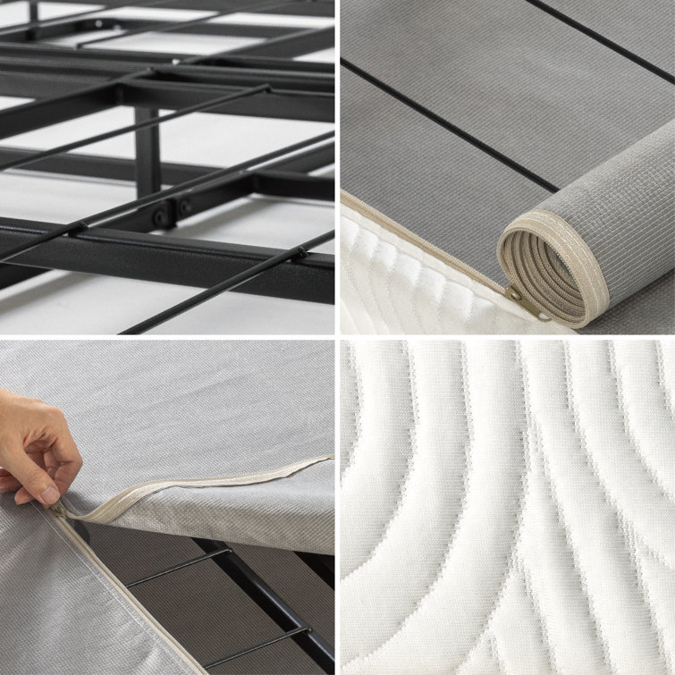 Queen Low Profile Folding Metal Box Spring with Polyester Cover