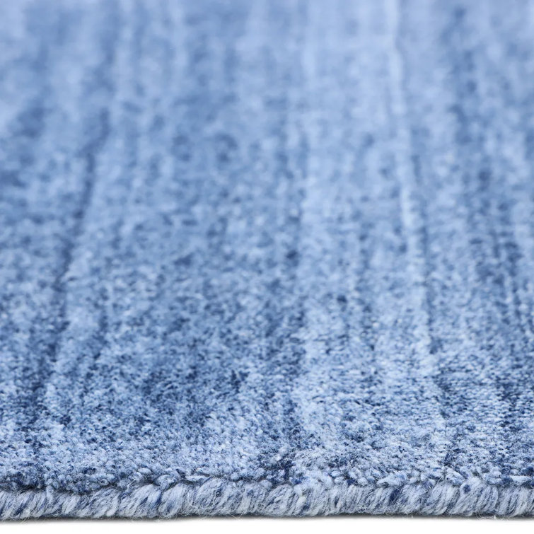 Harbor Stripe Hand-Knotted Denim Wool-Blend 9' x 12' Area Rug