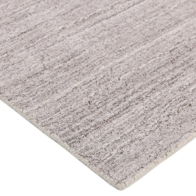 Halsey Hand-Knotted Silver Linen and Wool 2'6" x 8' Runner Rug
