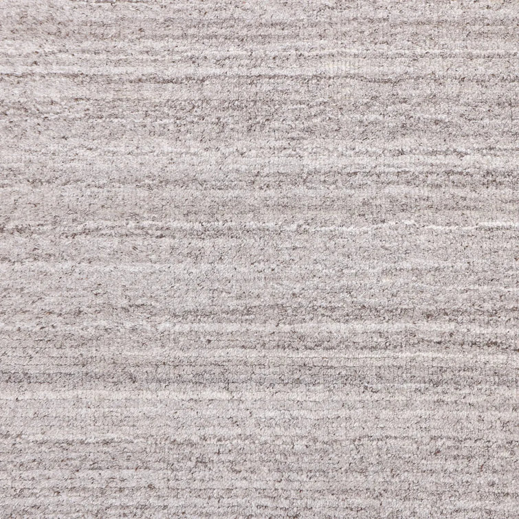 Halsey Hand-Knotted Silver Linen and Wool 2'6" x 8' Runner Rug