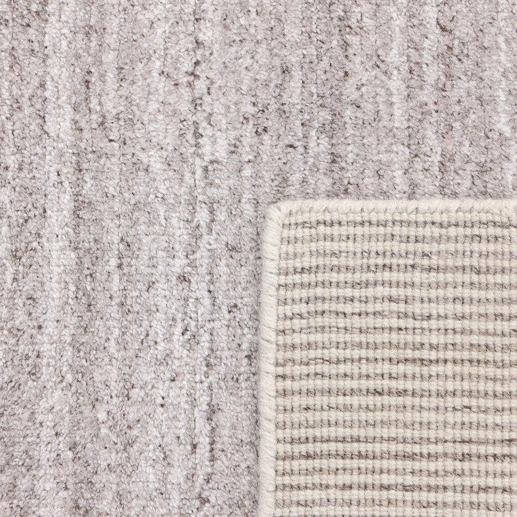 Halsey Hand-Knotted Silver Linen and Wool 2'6" x 8' Runner Rug