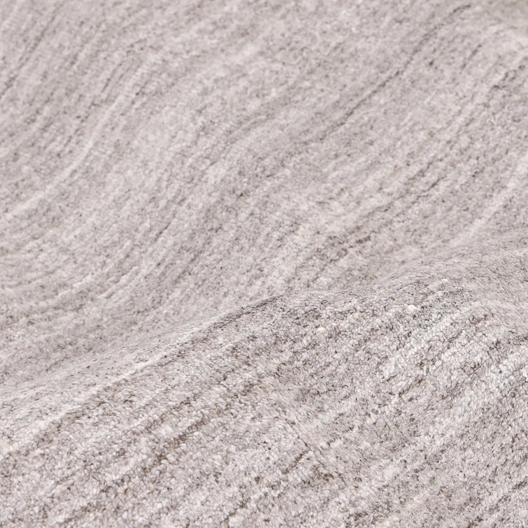 Halsey Hand-Knotted Silver Linen and Wool 2'6" x 8' Runner Rug