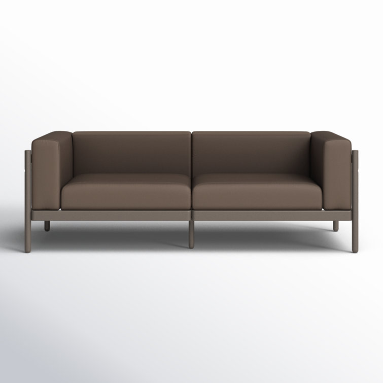 Metaza 74'' Brown Polypropylene Outdoor Patio Sofa