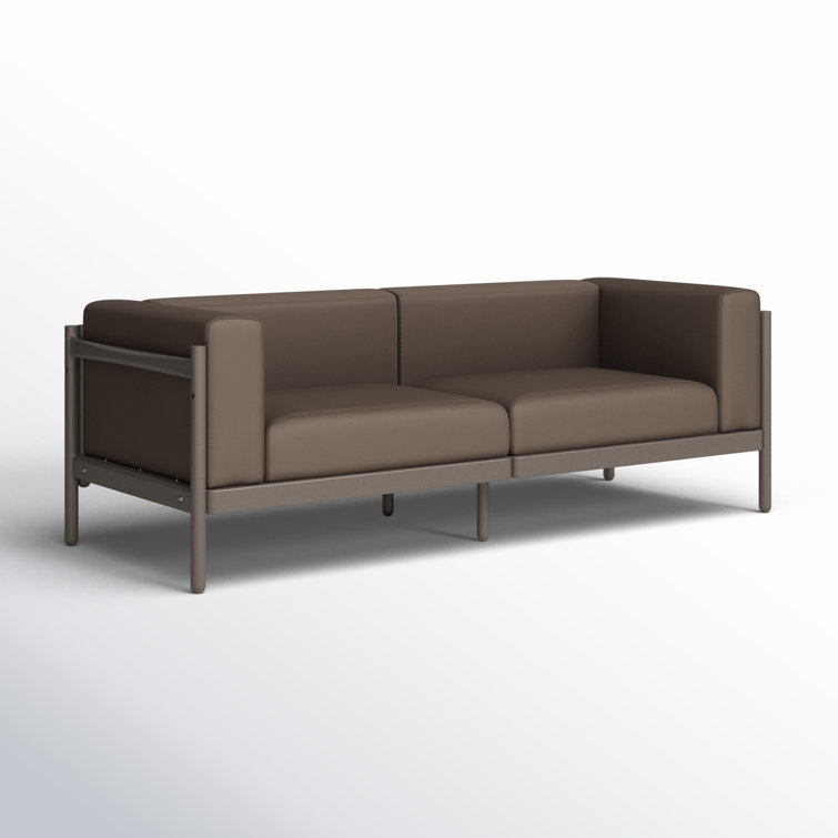 Metaza 74'' Brown Polypropylene Outdoor Patio Sofa