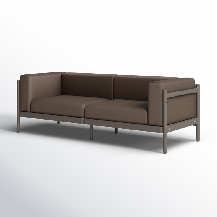 Metaza 74'' Brown Polypropylene Outdoor Patio Sofa