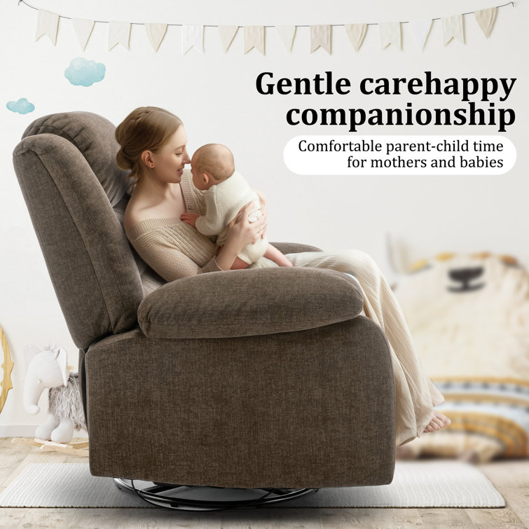 Ellisse Brown Cashmere Oversized Recliner with Massage and Heat