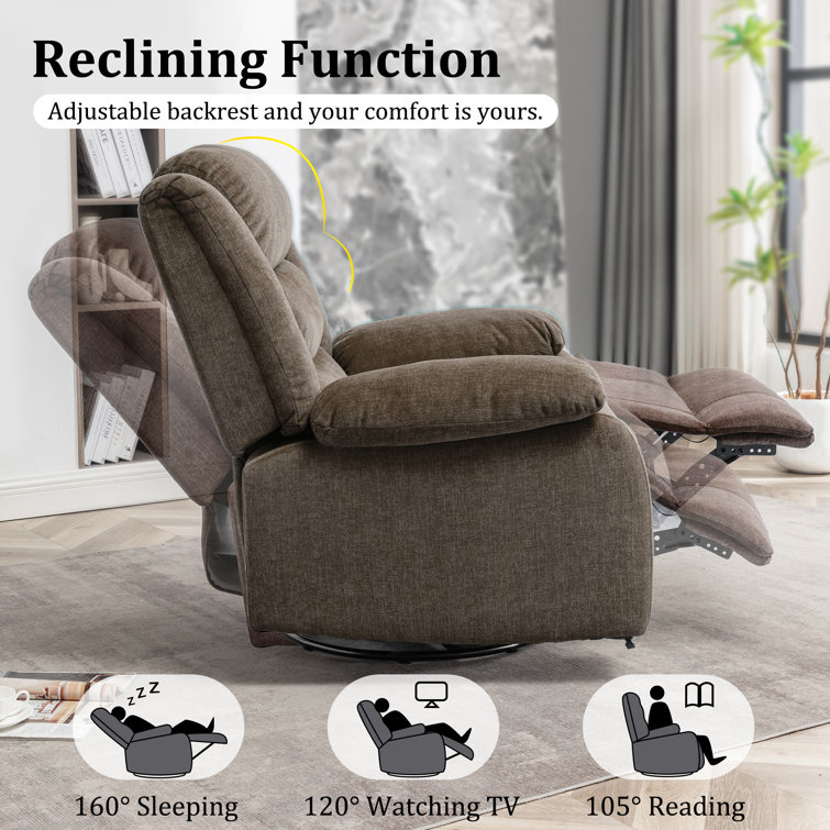 Ellisse Brown Cashmere Oversized Recliner with Massage and Heat