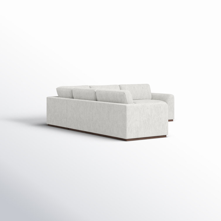 Aldred Silver Contemporary 120" Flared Arm Sectional Sofa