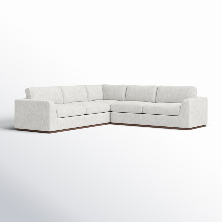 Aldred Silver Contemporary 120" Flared Arm Sectional Sofa