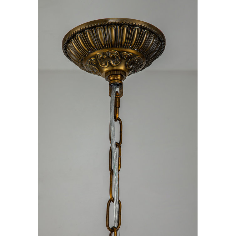 Antique Bronze Crystal Globe Pendant Light