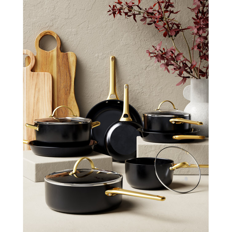Black Aluminum Nonstick Ceramic Coating 2-Piece Fry Pan Set
