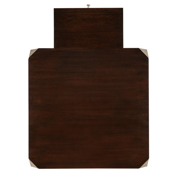 Bella Donna Square Brown Wood and Metal End Table