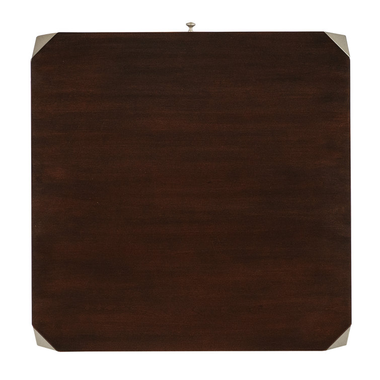 Bella Donna Square Brown Wood and Metal End Table