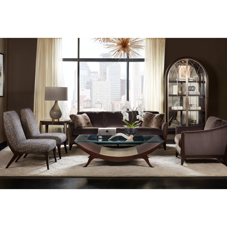 Sophia Mid-Century Brown Leather and Wood Armchair