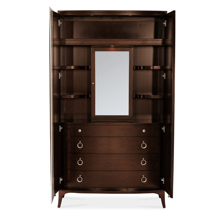 Bella Donna Transitional Cherry Wardrobe with Mirror