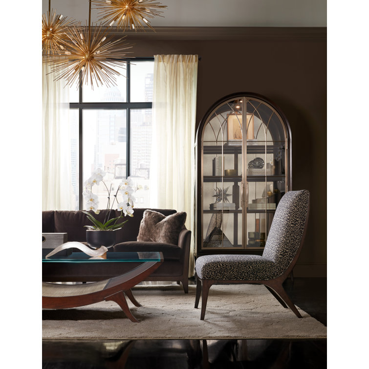 Bella Donna Brown Glass Lighted Display Cabinet