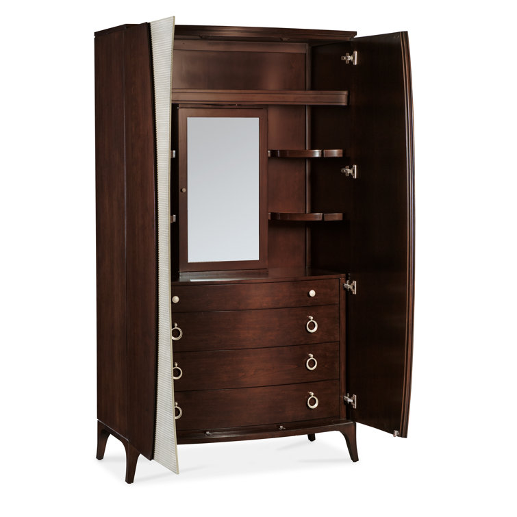 Bella Donna Transitional Cherry Wardrobe with Mirror