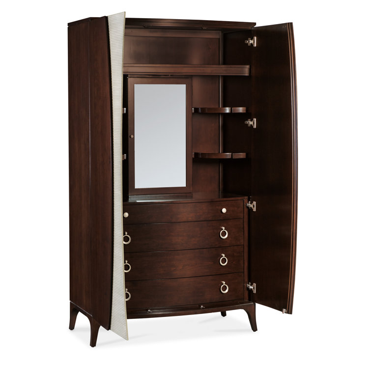 Bella Donna Transitional Cherry Wardrobe with Mirror