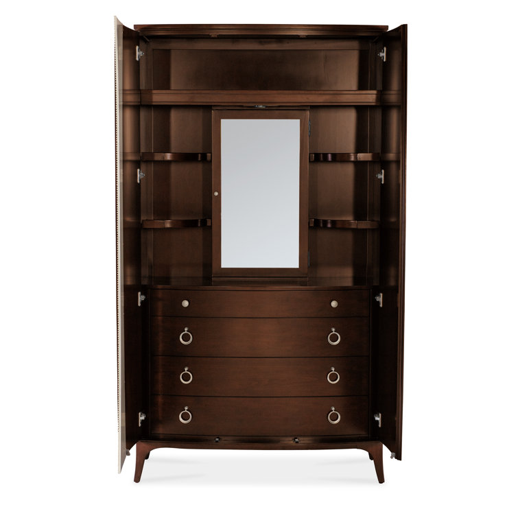 Bella Donna Transitional Cherry Wardrobe with Mirror