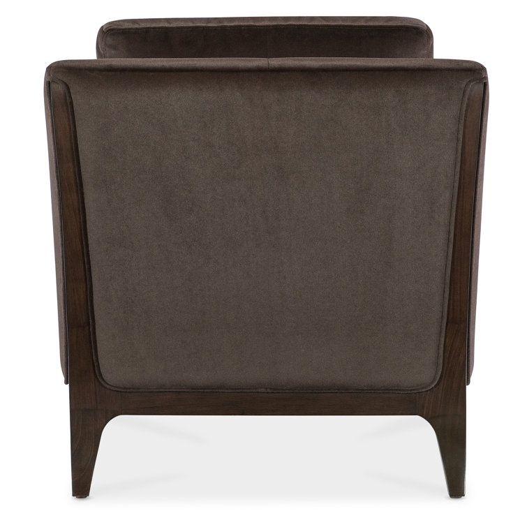 Sophia Mid-Century Brown Leather and Wood Armchair