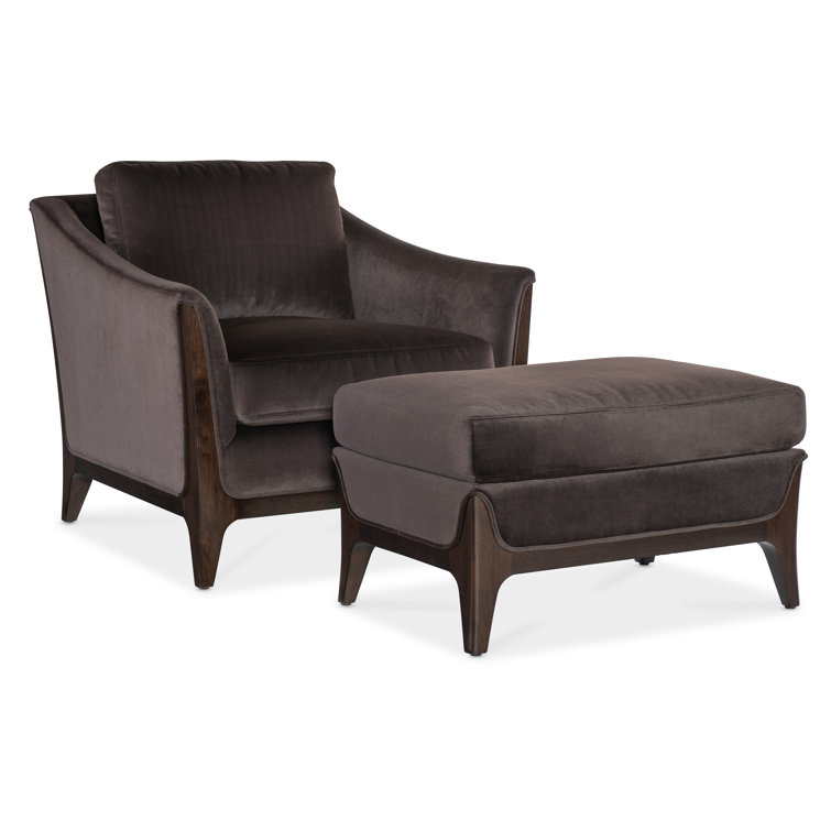 Sophia Mid-Century Brown Leather and Wood Armchair