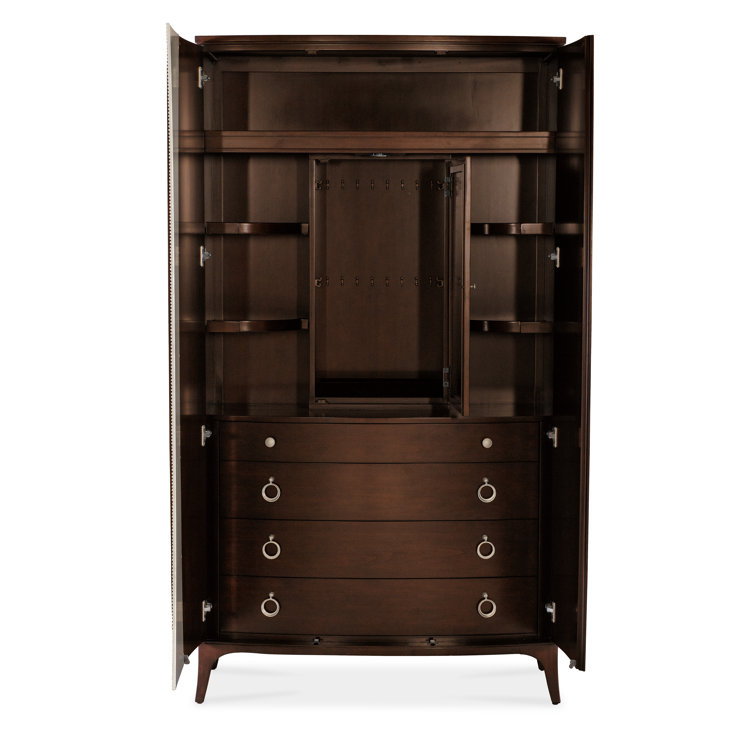 Bella Donna Transitional Cherry Wardrobe with Mirror