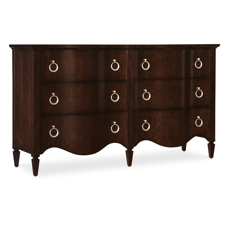 Bella Donna Dark Wood Double Dresser with Soft Close Drawers