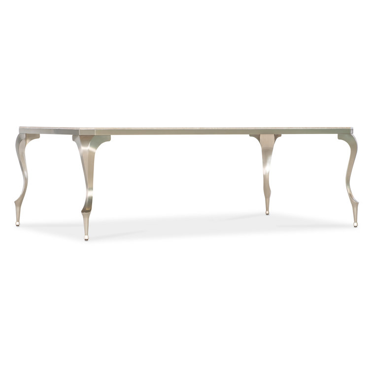 Bella Donna Rectangular Gold Beige Marble Cocktail Table