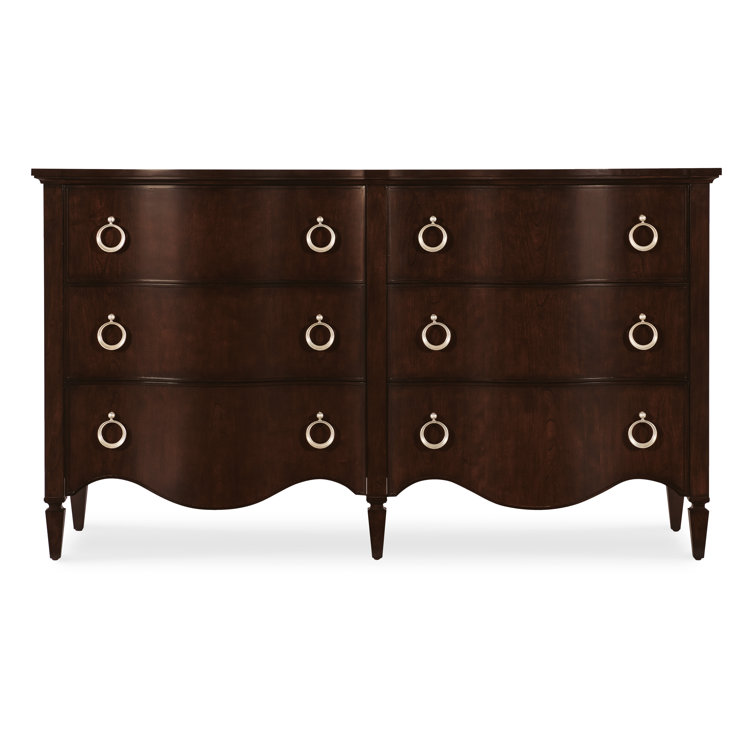 Bella Donna Dark Wood Double Dresser with Soft Close Drawers