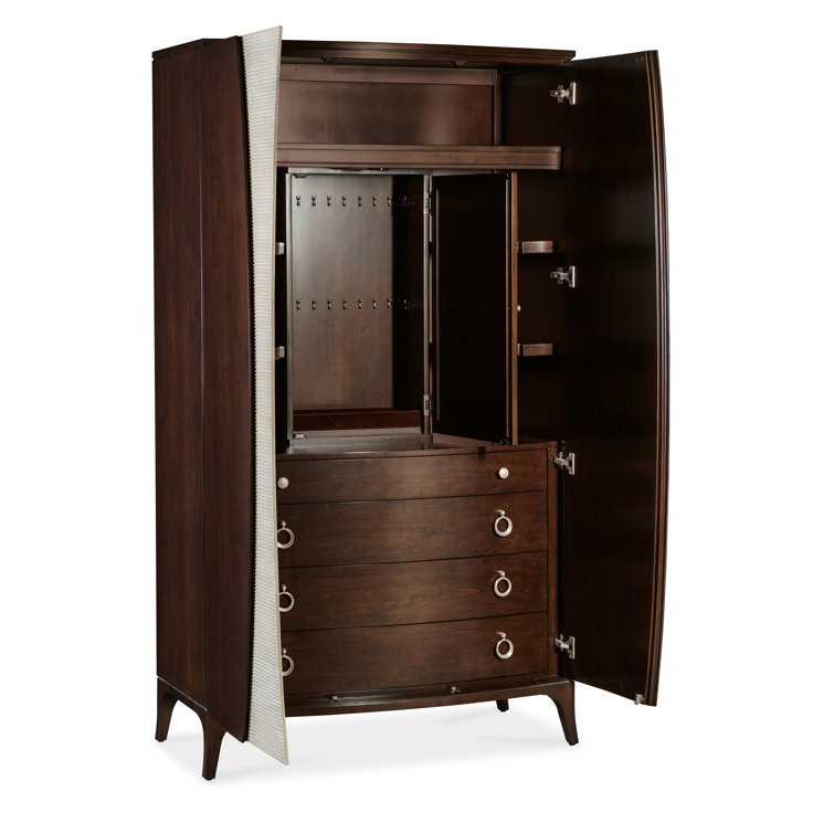 Bella Donna Transitional Cherry Wardrobe with Mirror