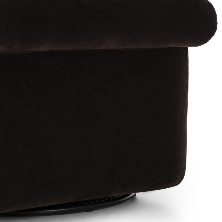Hampton Cream Glove Leather Swivel Armchair
