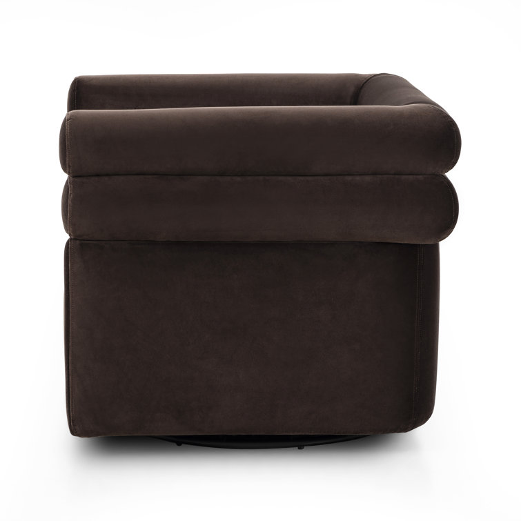 Hampton Cream Glove Leather Swivel Armchair