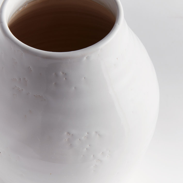 Warm White Ceramic Decorative Table Vase