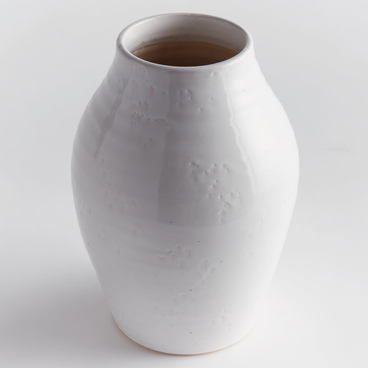 Warm White Ceramic Decorative Table Vase