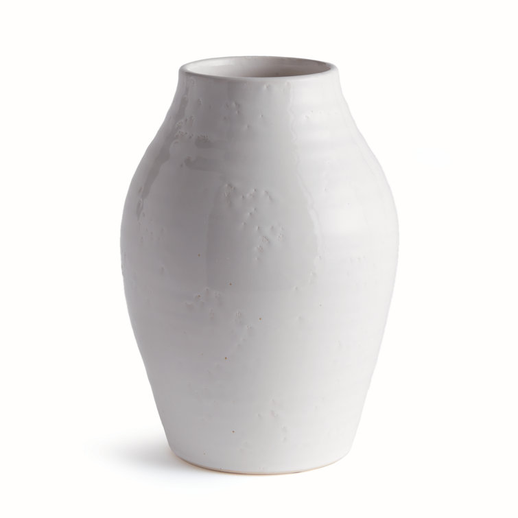 Warm White Ceramic Decorative Table Vase