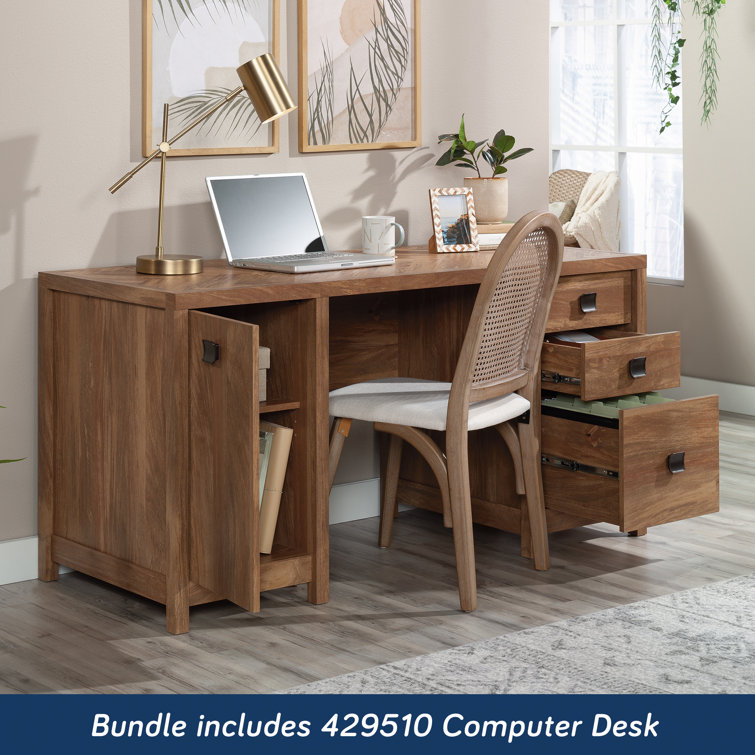 Sindoori Mango Wood Computer Desk with Hutch and Drawers