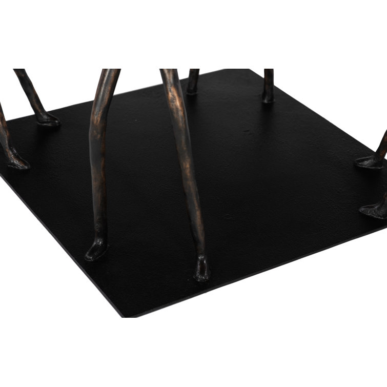 Transitional Atlas Square Side Table in Black and Gray