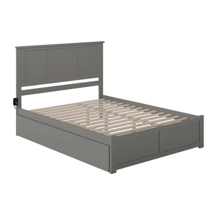 Madison Medium Stained Wood King Bed with Storage Drawers