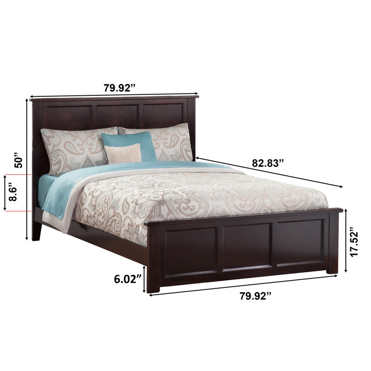 Madison Espresso King Solid Wood Platform Bed with Headboard