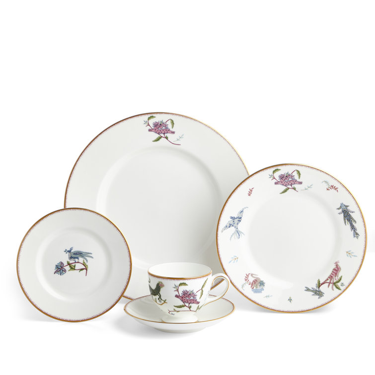 White Porcelain Mythical Creatures 5-Piece Place Setting