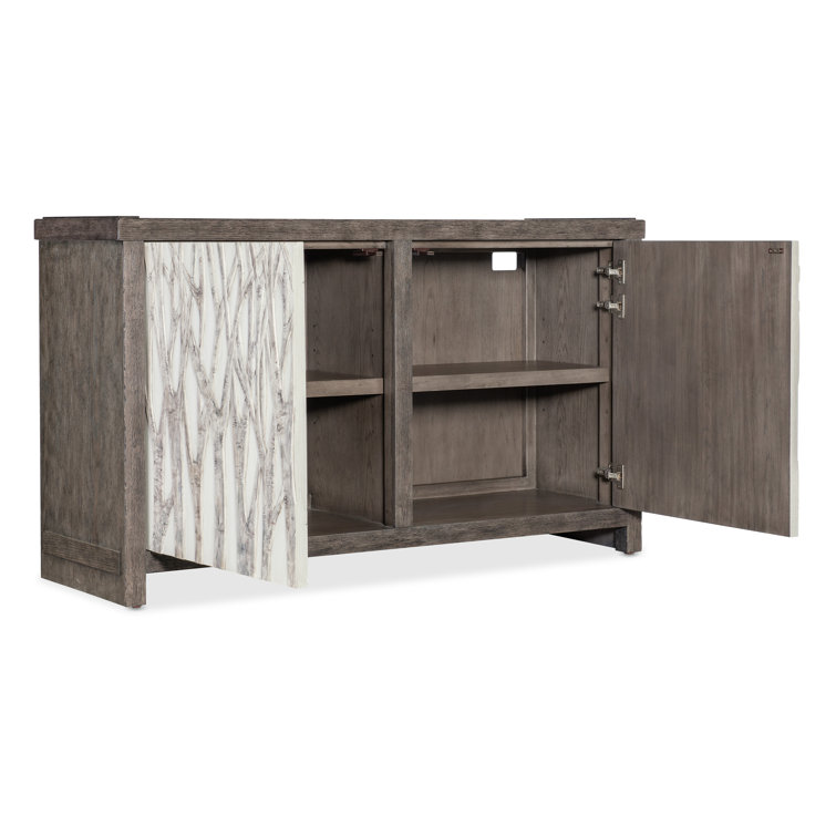 Rustic Brown and White Oak Veneer Door Chest